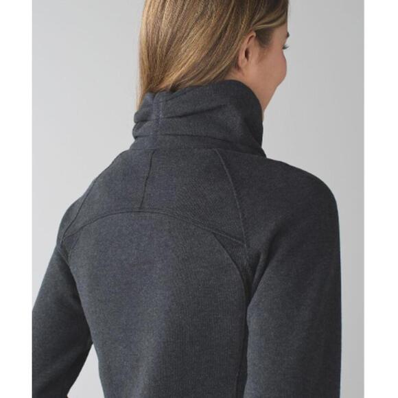Lululemon Cozy Cuddle Up Fleece Jacket Heathered Black / Black Size 8 EUC - Picture 3 of 9